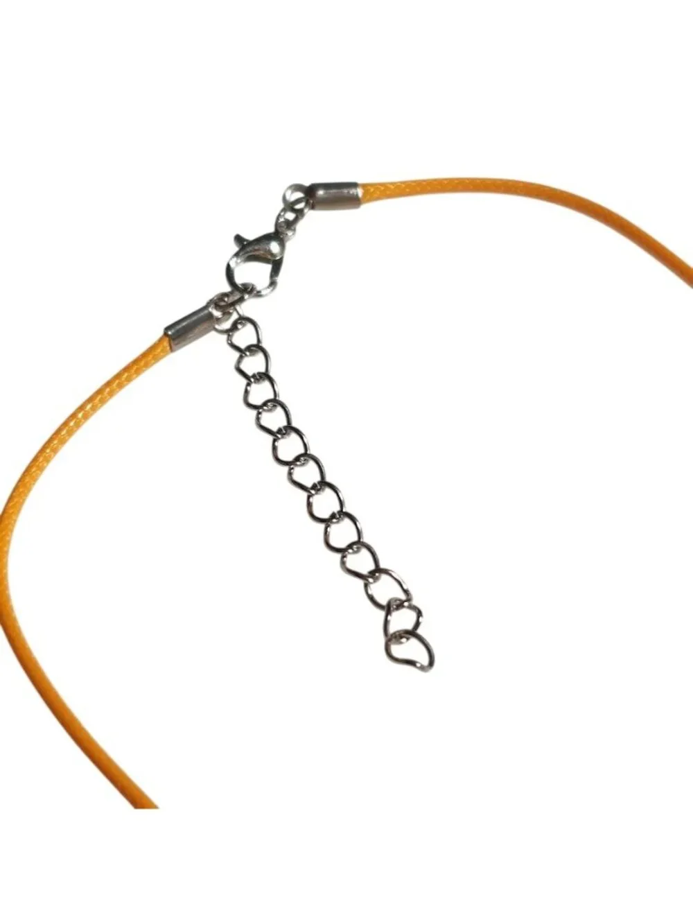 Dalmatian Jasper Drop Pendant Necklace Orange Cord Adjustable Durable Clasp Gift